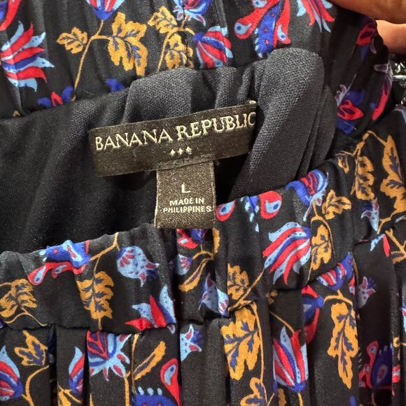 Banana Republic Factory Floral Print Pleated Flex Waist Lined Midi Skirt (SZ L) - Picture 4 of 11